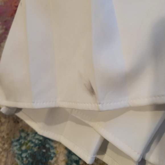 Adika White High Waisted Mini Pleated Skater School Girl Skirt - Picture 7 of 7